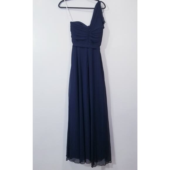 Jenny Packham Bridesmaid One Shoulder Long Gown Dress - Picture 10 of 12